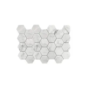 Carrara Marble Hexagon Mosaic Honed 48mm (305x298) by Groove Tiles, a Natural Stone Tiles for sale on Style Sourcebook