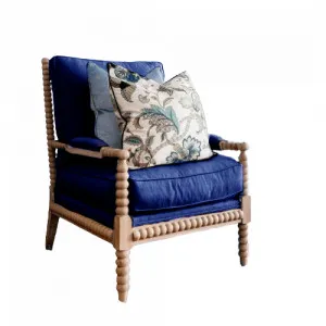 Bobbin' Linen and Oak Armchair- Oak/Navy by Style My Home, a Chairs for sale on Style Sourcebook
