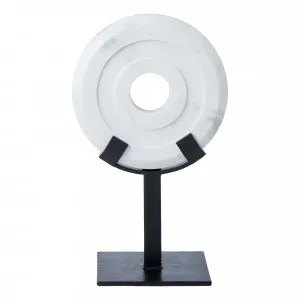 Marble and Metal Sculpture 22x37cm in White/Black by OzDesignFurniture, a Statues & Ornaments for sale on Style Sourcebook
