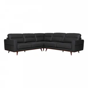 Astrid Modular Sofa in Leather Slate / Brown Leg by OzDesignFurniture, a Sofas for sale on Style Sourcebook