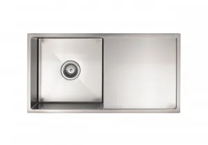 Meir | LAVELLO by MEIR | BRUSHED NICKEL KITCHEN SINK - SINGLE BOWL & DRAINBOARD 840 X 440 by LAVELLO by MEIR, a Kitchen Sinks for sale on Style Sourcebook