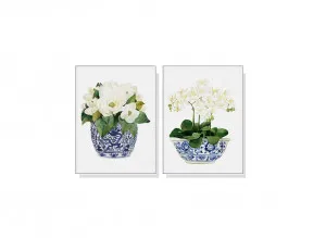 Set of 2 Flowers in a Vase Wall Art Canvas 3 sizes available 70cm x 50cm by Luxe Mirrors, a Artwork & Wall Decor for sale on Style Sourcebook