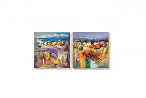 Set of 2 Italiana Estate Wall Art Canvas 3 sizes available 50cm x 50cm by Luxe Mirrors, a Artwork & Wall Decor for sale on Style Sourcebook