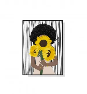 African Woman Sunflower Wall Art Canvas 4 sizes available 70cm x 50cm by Luxe Mirrors, a Artwork & Wall Decor for sale on Style Sourcebook