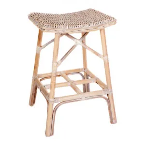 Oneroa Rattan Kitchen Stool, White Wash by ETC, a Bar Stools for sale on Style Sourcebook