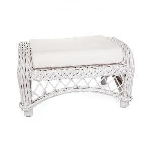 Castaway Rattan Footstool, White by ETC, a Stools for sale on Style Sourcebook