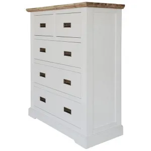 Nantucket Acacia Timber 5 Drawer Tallboy by Dodicci, a Dressers & Chests of Drawers for sale on Style Sourcebook