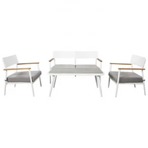 Nords 4 Piece Metal Outdoor Sofa Set, White by Dodicci, a Outdoor Sofas for sale on Style Sourcebook