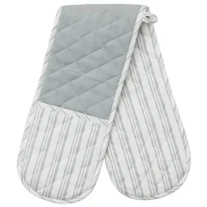 Selkirk Organic Cotton Double Oven Mitt, Silver Stripe by Casa Bella, a Linen for sale on Style Sourcebook