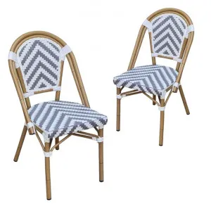 Set of 2 - Dalmatian Indoor / Outdoor Dining Chair - Grey & White Chevron by Interior Secrets - AfterPay Available by Interior Secrets, a Dining Chairs for sale on Style Sourcebook