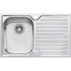 Diaz Single Bowl Topmount Sink With Drainer Left Bowl 1Th | Made From Stainless Steel | 21L By Oliveri by Oliveri, a Kitchen Sinks for sale on Style Sourcebook