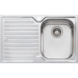 Diaz Single Bowl Topmount Sink With Drainer Right Bowl 1Th | Made From Stainless Steel | 21L By Oliveri by Oliveri, a Kitchen Sinks for sale on Style Sourcebook