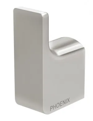 Gloss Robe Hook | Made From Brass In Brushed Nickel By Phoenix by PHOENIX, a Shelves & Hooks for sale on Style Sourcebook