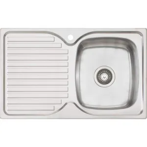 Endeavour Single Bowl Topmount Sink With Drainer Right Bowl 1Th | Made From Stainless Steel | 17L By Oliveri by Oliveri, a Kitchen Sinks for sale on Style Sourcebook