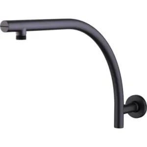 Rome Round Raised Wall Mounted Shower Arm 400mm Matte | Made From Brass In Black By Oliveri by Oliveri, a Showers for sale on Style Sourcebook