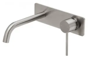 Vivid Slimline Wall Bath Mixer Set With 180mm Curved Spout | Made From Brass In Brushed Nickel By Phoenix by PHOENIX, a Bathroom Taps & Mixers for sale on Style Sourcebook