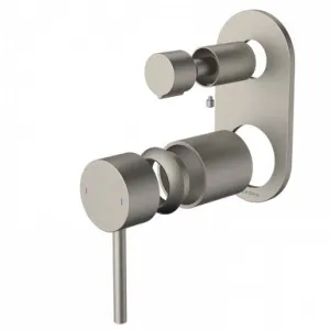 Liano II Bath/Shower Mixer With Diverter Trim Kit - Rounded Cover Plate | Made From Brass In Brushed Nickel By Caroma by Caroma, a Bathroom Taps & Mixers for sale on Style Sourcebook