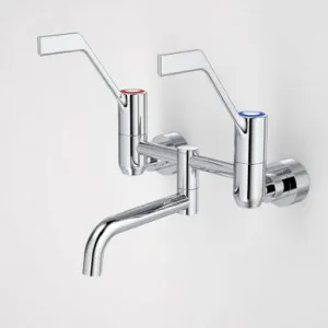 G Series+ Underslung Exposed Wall Sink Set (160mm Outlet + 80mm Handles) | Made From Brass In Chrome Finish By Caroma by Caroma, a Kitchen Taps & Mixers for sale on Style Sourcebook