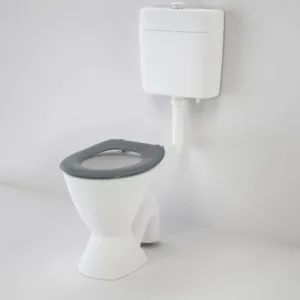 Care 100 V2 Connector (S Trap) Suite With Caravelle Care Single Flap Seat - Anthracite Grey In White By Caroma by Caroma, a Toilets & Bidets for sale on Style Sourcebook