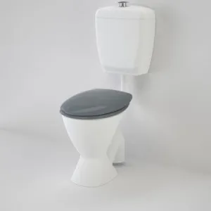 Care 300 Connector (S Trap) Suite With Caravelle Care Double Flap Seat - Anthracite Grey In White By Caroma by Caroma, a Toilets & Bidets for sale on Style Sourcebook