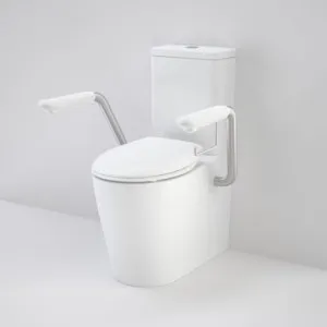 Care 660 Cleanflush® Wall Faced Close Coupled Easy Height Back Entry Suite With Armrests & Caravelle Double Flap Seat 4Star In White By Caroma by Caroma, a Toilets & Bidets for sale on Style Sourcebook