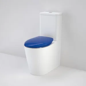 Care 660 Ambulant Cleanflush Easy Height Bottom Inlet Suite With Double Flap In White/Sorrento Blue By Caroma by Caroma, a Toilets & Bidets for sale on Style Sourcebook