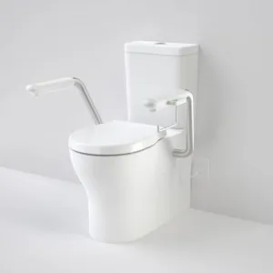 Opal Cleanflush Easy Height Wall Faced Close Coupled Suite With Double Flap Seat And Nurse Call Armrest Left In White By Caroma by Caroma, a Toilets & Bidets for sale on Style Sourcebook