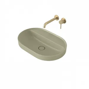 Liano II 600mm Pill Inset Basin With Tap Landing (0 Tap Hole) Matte (Special Order) In Green By Caroma by Caroma, a Basins for sale on Style Sourcebook