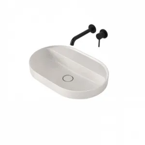 Liano II 600mm Pill Inset Basin With Tap Landing (0 Tap Hole) Matte Speckled (Special Order) In Matte White By Caroma by Caroma, a Basins for sale on Style Sourcebook