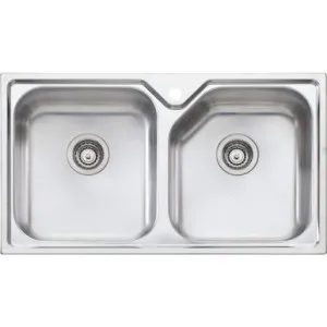 Nu-Petite Double Bowl Sink 1Th | Made From Stainless Steel By Oliveri by Oliveri, a Kitchen Sinks for sale on Style Sourcebook