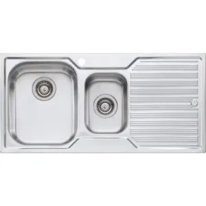 Diaz 1 & 1/2 Bowl Topmount Sink With Drainer Left Bowl 1Th | Made From Stainless Steel By Oliveri by Oliveri, a Kitchen Sinks for sale on Style Sourcebook
