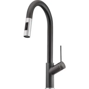 Vilo Sink Mixer With Pull-Out Spray Santorini/Chrome | Made From Brass In Black/Chrome Finish By Oliveri by Oliveri, a Kitchen Taps & Mixers for sale on Style Sourcebook