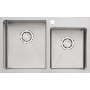 Apollo 1 & 3/4 Offset Left Hand Bowl Sink 750mm X 465mm 1Th | Made From Stainless Steel By Oliveri by Oliveri, a Kitchen Sinks for sale on Style Sourcebook