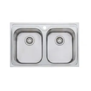 Diaz Double Bowl Topmount Or Undermount Sink 1Th | Made From Stainless Steel By Oliveri by Oliveri, a Kitchen Sinks for sale on Style Sourcebook