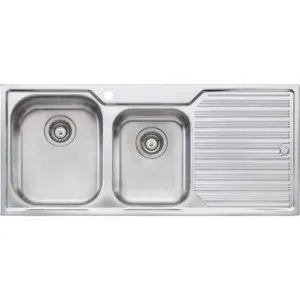 Diaz 1 & 3/4 Bowl Topmount Sink With Drainer Left Bowl 1Th | Made From Stainless Steel By Oliveri by Oliveri, a Kitchen Sinks for sale on Style Sourcebook
