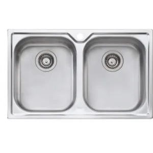 Diaz Double Bowl Topmount Sink 1Th | Made From Stainless Steel By Oliveri by Oliveri, a Kitchen Sinks for sale on Style Sourcebook