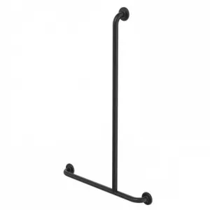 Care Support Grab Rail 1100X700 T-Bar Left Matte | Made From Rubber In Black By Caroma by Caroma, a Showers for sale on Style Sourcebook