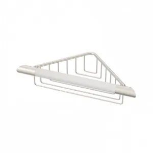 Opal Support Corner Shower Support Rail With Basket Brushed Nickel/White By Caroma by Caroma, a Showers for sale on Style Sourcebook