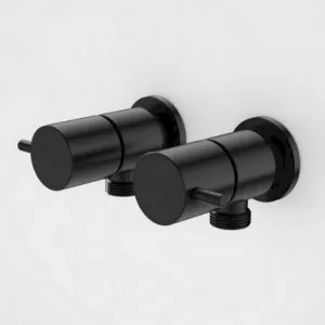 Luna Lever Washing Machine Tap Set (Pair) | Made From Metal In Black By Caroma by Caroma, a Laundry Taps for sale on Style Sourcebook