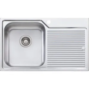 Nu-Petite Single Bowl Topmount Sink With Drainer Left Bowl 1Th | Made From Stainless Steel | 30L By Oliveri by Oliveri, a Kitchen Sinks for sale on Style Sourcebook