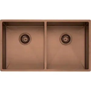 Spectra Double Bowl Sink 780mm Nth | Made From Stainless Steel In Copper | 29L/29L By Oliveri by Oliveri, a Kitchen Sinks for sale on Style Sourcebook