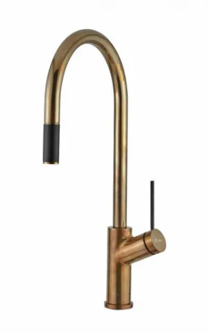Vilo Pull Out Mixer Natural | Made From Brass In Natural Brass By Oliveri by Oliveri, a Kitchen Taps & Mixers for sale on Style Sourcebook