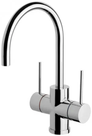 Vivid Slimline Sink Mixer (Twin Handle 160mm Gooseneck) 4Star | Made From Brass In Chrome Finish By Phoenix by PHOENIX, a Kitchen Taps & Mixers for sale on Style Sourcebook