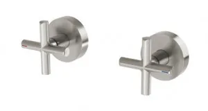 Vivid Slimline Plus Wall Taps (Top Assemblies) Ceramic Disc 3/4 Turn (15mm Extended Spindles) (Pair) In Brushed Nickel By Phoenix by PHOENIX, a Kitchen Taps & Mixers for sale on Style Sourcebook
