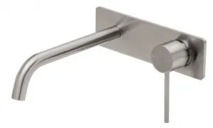 Vivid Slimline Wall Bath Mixer Set With 230mm Curved Spout In Brushed Nickel By Phoenix by PHOENIX, a Bathroom Taps & Mixers for sale on Style Sourcebook