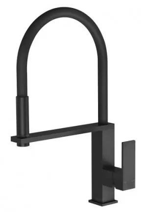 Vezz Square Flexible Hose Sink Mixer (Black Hose) 5Star In Matte Black By Phoenix by PHOENIX, a Kitchen Taps & Mixers for sale on Style Sourcebook