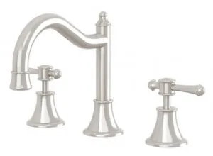 Nostalgia Lever Basin Set Shepherds Ceramic Disc 1/4 Turn Crook 5Star In Brushed Nickel By Phoenix by PHOENIX, a Bathroom Taps & Mixers for sale on Style Sourcebook