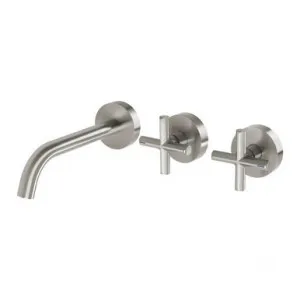 Vivid Slimline Plus Wall Bath Or Basin Set 180mm Outlet 5Star In Brushed Nickel By Phoenix by PHOENIX, a Bathroom Taps & Mixers for sale on Style Sourcebook