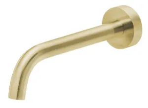 Vivid Slimline Wall Basin Spout/Outlet 180mm Curved 6Star Brushed In Gold By Phoenix by PHOENIX, a Bathroom Taps & Mixers for sale on Style Sourcebook