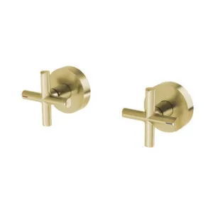 Vivid Slimline Plus Wall Taps (Top Assemblies) Ceramic Disc 3/4 Turn (15mm Extended Spindles) Brushed (Pair) In Gold By Phoenix by PHOENIX, a Kitchen Taps & Mixers for sale on Style Sourcebook